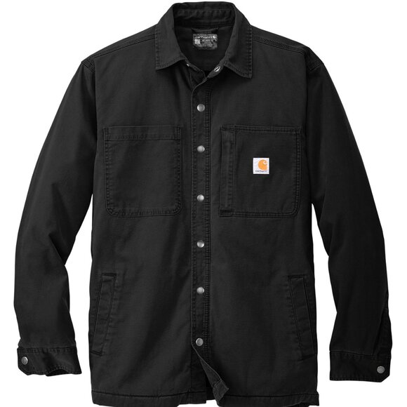 (NWT) Carhartt Mens Rugged Flex Fleece-Lined Shirt Jac Black - Picture 1 of 5